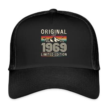 Original 1969 Millésime 1969 Anniversaire 1969 - Casquette trucker  - noir/noir - Devant