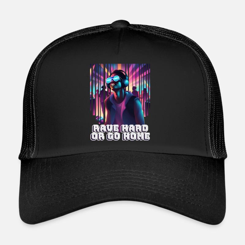 Rave Hard Or Go Home - Trucker Cap - black/black