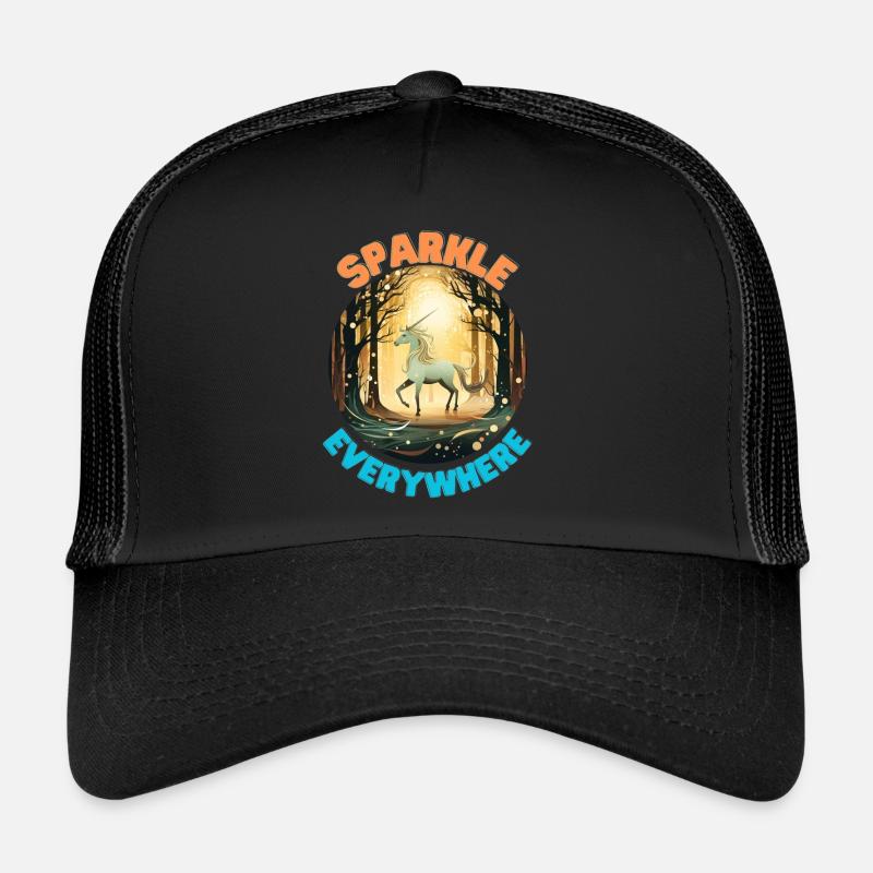 Licorne8 - Casquette trucker  - noir/noir