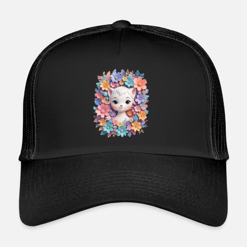 Chat heureux, maison heureuse Casquette trucker 