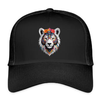 Colorful wild Cat - Trucker Cap - black/black - Front