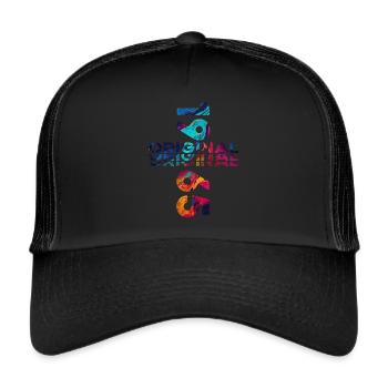 60. Geburtstag Baujahr 1965 Jahrgang 1965 Original - Trucker Cap - Schwarz/Schwarz - Vorne