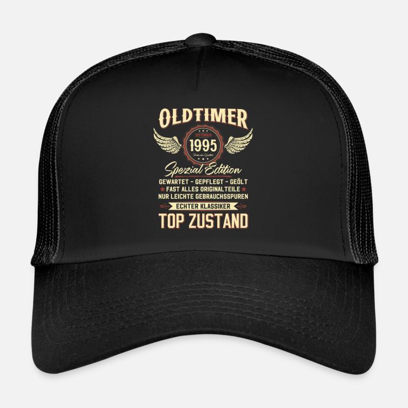 30. Geburtstag September Oldtimer 1995 Jahrgang - Trucker Cap - Schwarz/Schwarz