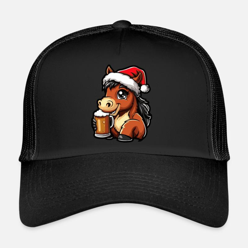 Bière de Noël de cheval Casquette trucker 