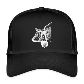 Vache d'hérens, eringer, combat de reines - Casquette trucker  - noir/noir - Devant