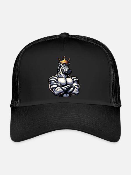 Entraînement de remise en forme Zebra King musclé - Casquette trucker  - noir/noir - Devant