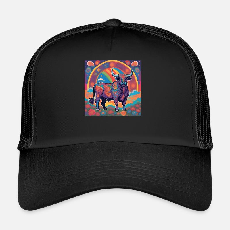 Taureau Zodiaque Cadeau Psychédélique Casquette trucker 
