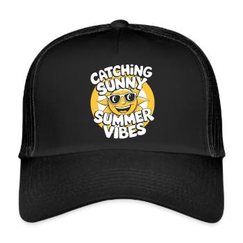 Sunny Summer Moments Vibes Sommer Sonne - Trucker Cap - Schwarz/Schwarz - Vorne