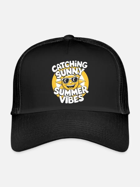 Sunny Summer Moments Vibes Summer Sun - Trucker Cap - black/black - Front