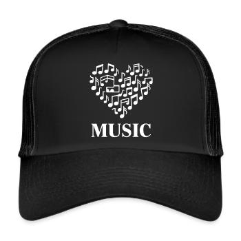 Heart and music make music with heart - Trucker Cap - black/black - Front