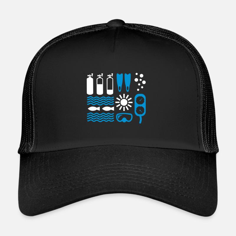 Plongée - Casquette trucker  - noir/noir