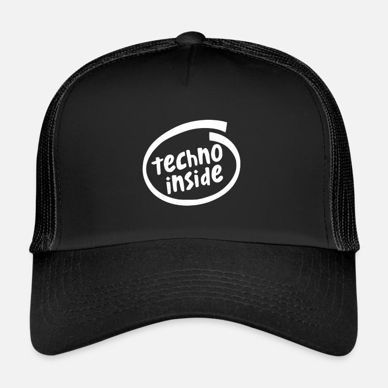 Techno inside in tel circle - Trucker Cap - Schwarz/Schwarz