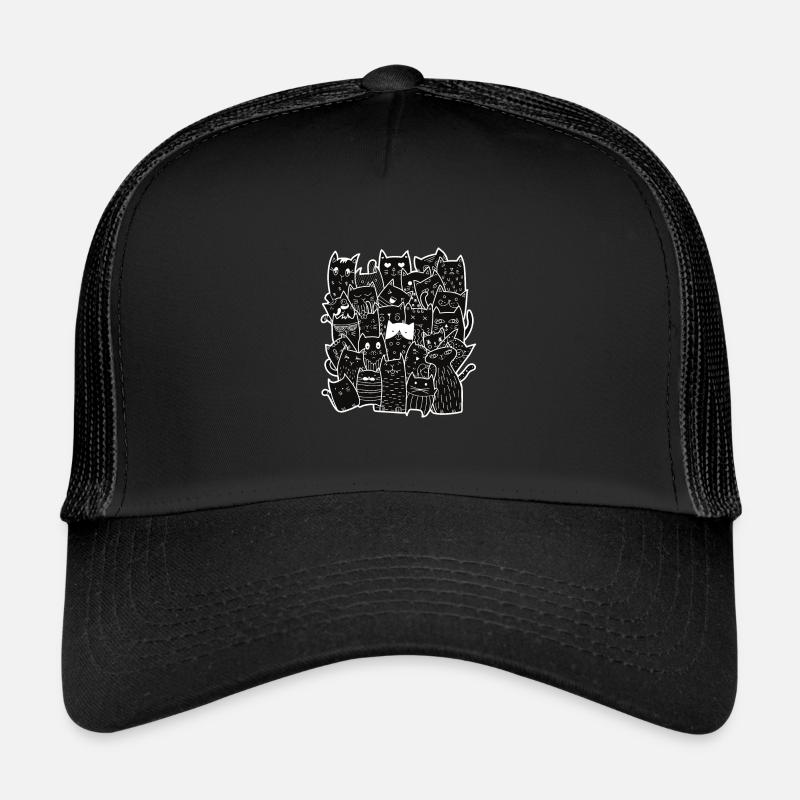Cute Black Cats Pattern Casquette trucker 