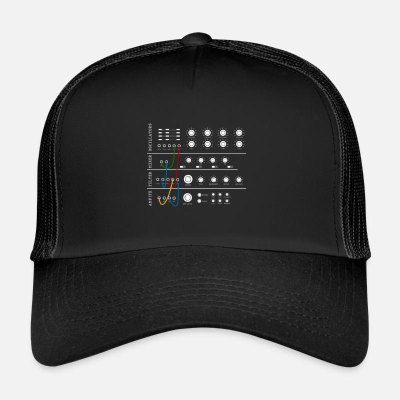Modularer Synthesizer Analog Musikproduzent - Trucker Cap - Schwarz/Schwarz