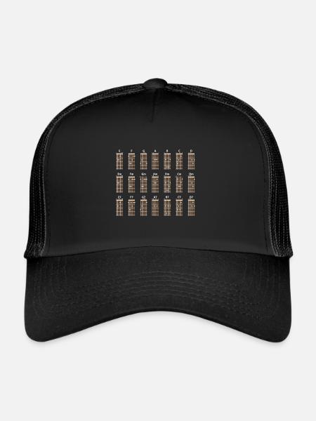 Guitare Diagramme à l’acorde Notes Professeurs de musique - Casquette trucker  - noir/noir - Devant