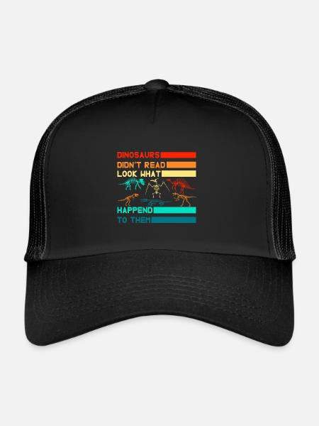 Les dinosaures n’ont pas lu regardez ce qui leur est arrivé - Casquette trucker  - noir/noir - Devant