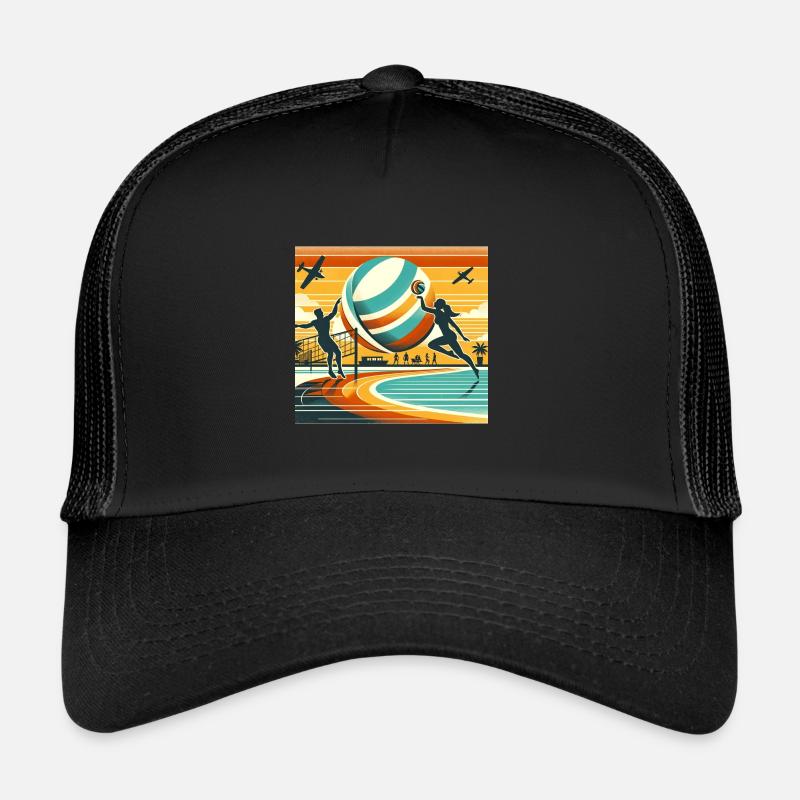Beachvolleyball - Trucker Cap - Schwarz/Schwarz