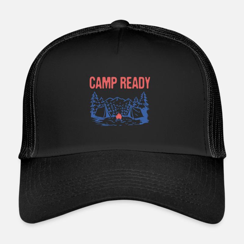 Camp Ready Summer Camping Tropical Camper Voyage Casquette trucker 