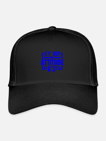 Short Person Gifts 5ft 1in Attitude 6ft 2in - Trucker Cap - black/black - Front