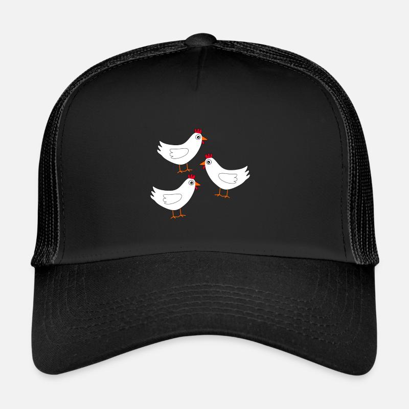 Poulet Blanc Poulets Blancs Poules Pâques Casquette trucker 