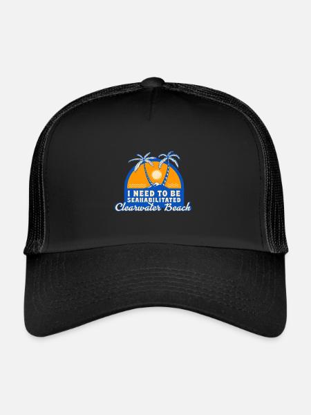 I Need To Be Seahabilitated Clearwater Beach - Trucker Cap - black/black - Front