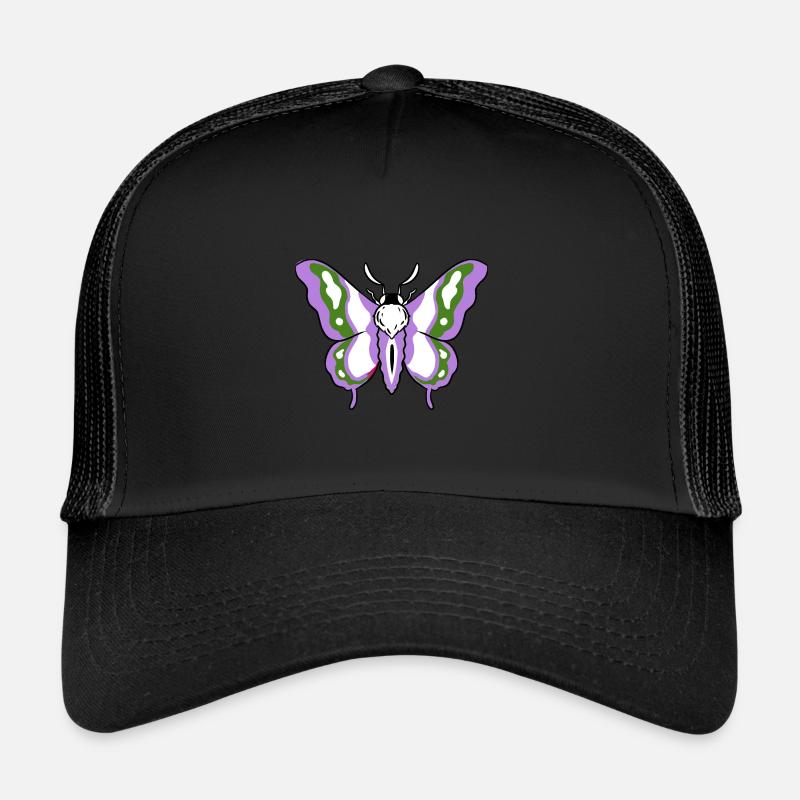 Genderqueer Pride Motte - Trucker Cap - Schwarz/Schwarz