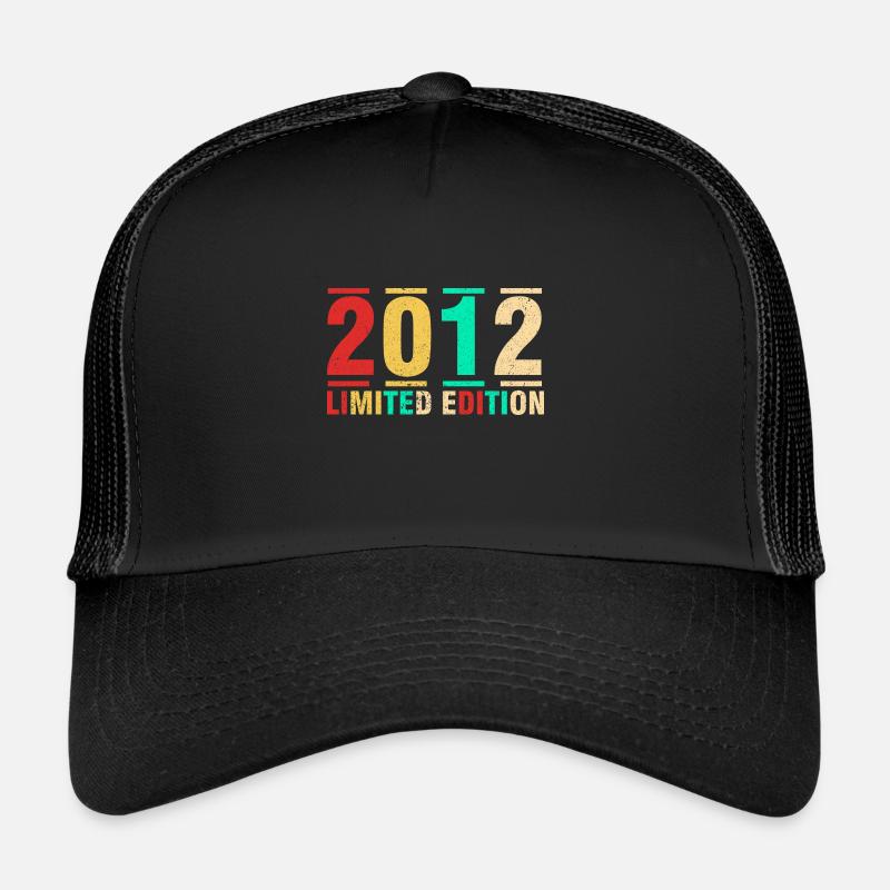 Geburtstagsgeschenk 2012 Limited Edition 2012 - Trucker Cap - Schwarz/Schwarz