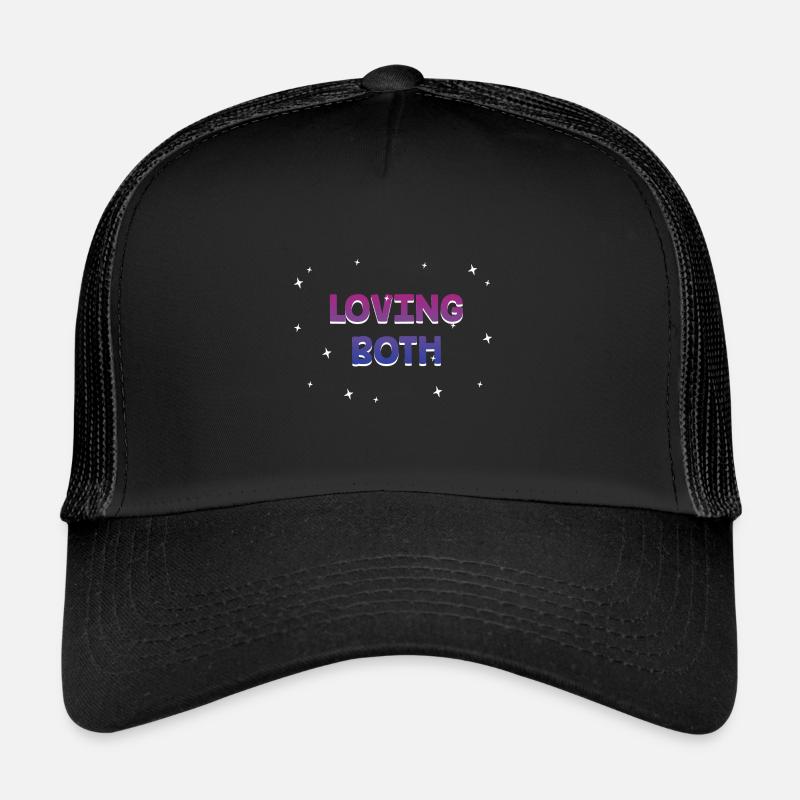Loving Both Bisexual LGBTQ Bi Pride Gender - Trucker Cap - Schwarz/Schwarz