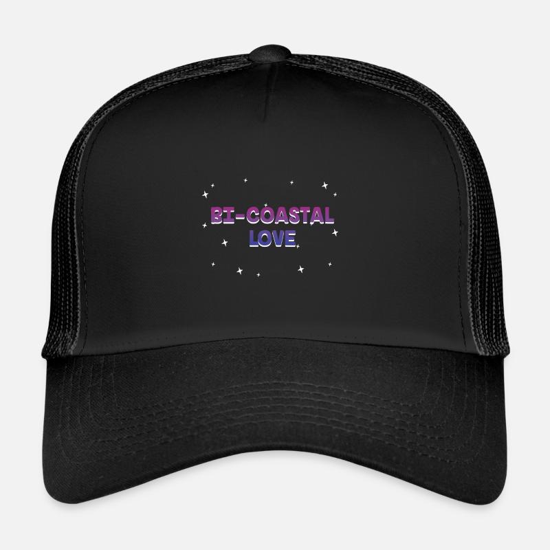Bi Coastal Love Bisexual Couples Bi Pride Lovers Trucker Cap
