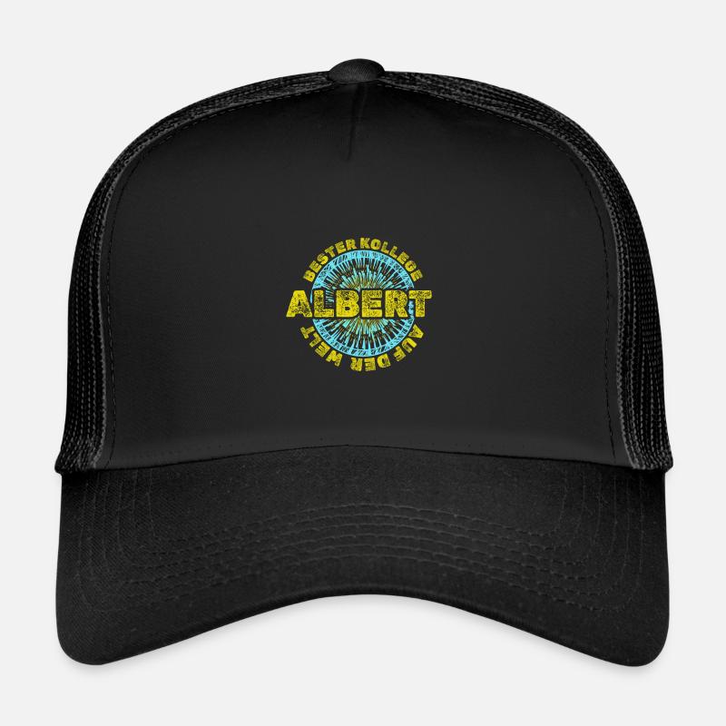Geschenk für Albert - Trucker Cap - Schwarz/Schwarz