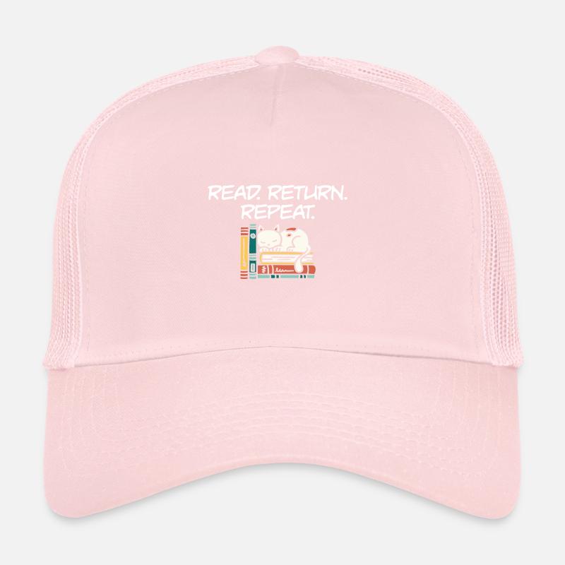Library Worker Librarian Read Return Repeat Book Trucker Cap