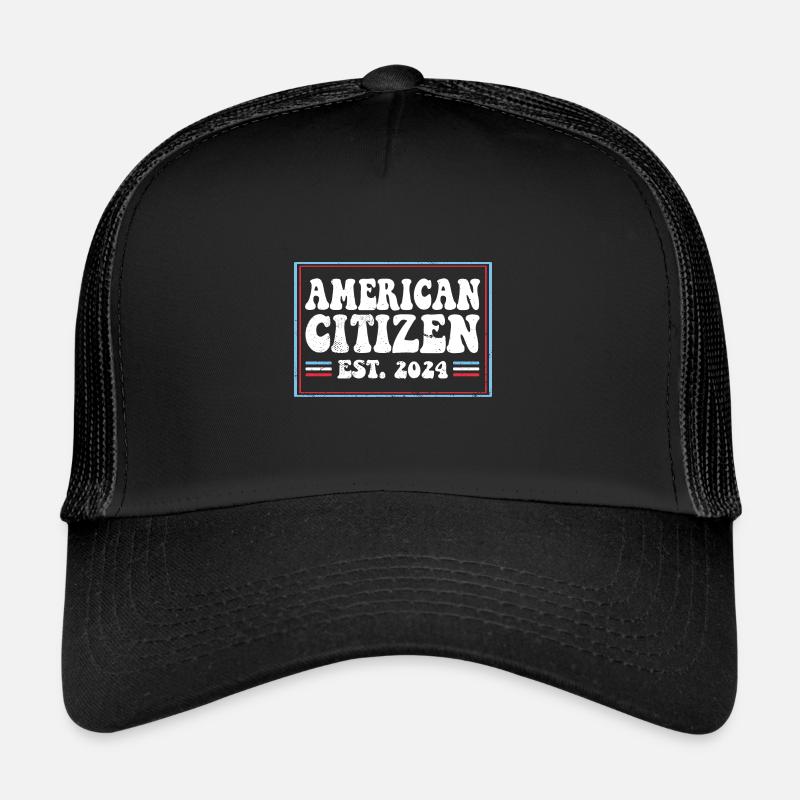 American Citizen Est 2024 US Flag Naturalized Trucker Cap