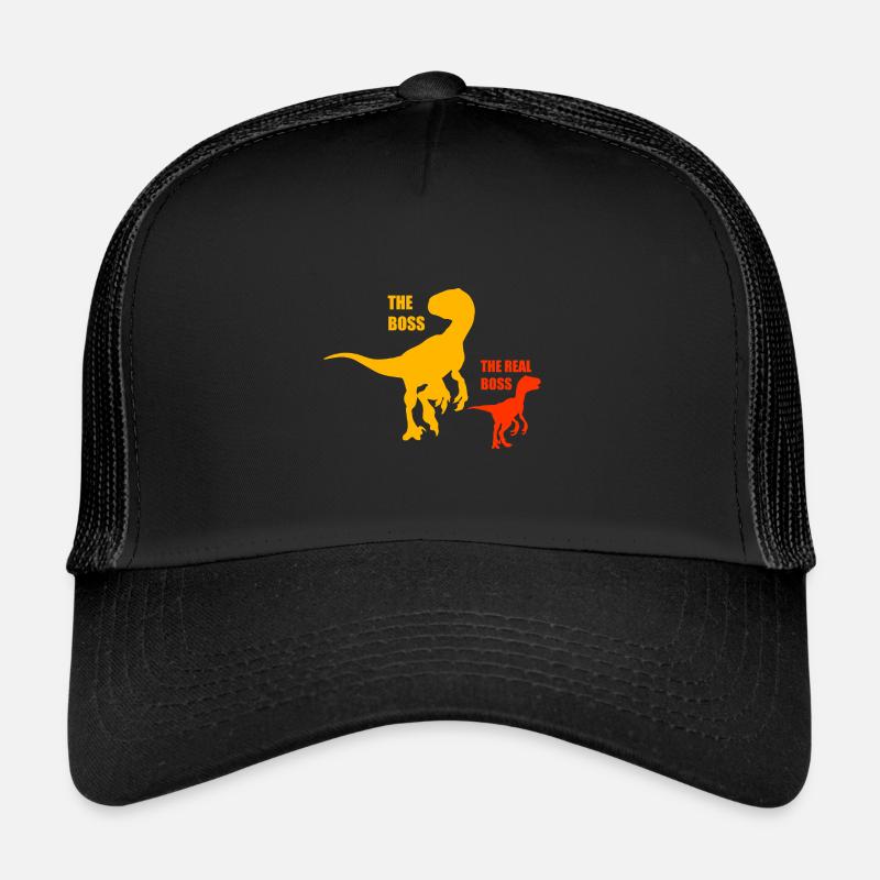 Vater, Sohn, Tochter, Dinosaurus - Trucker Cap - Schwarz/Schwarz