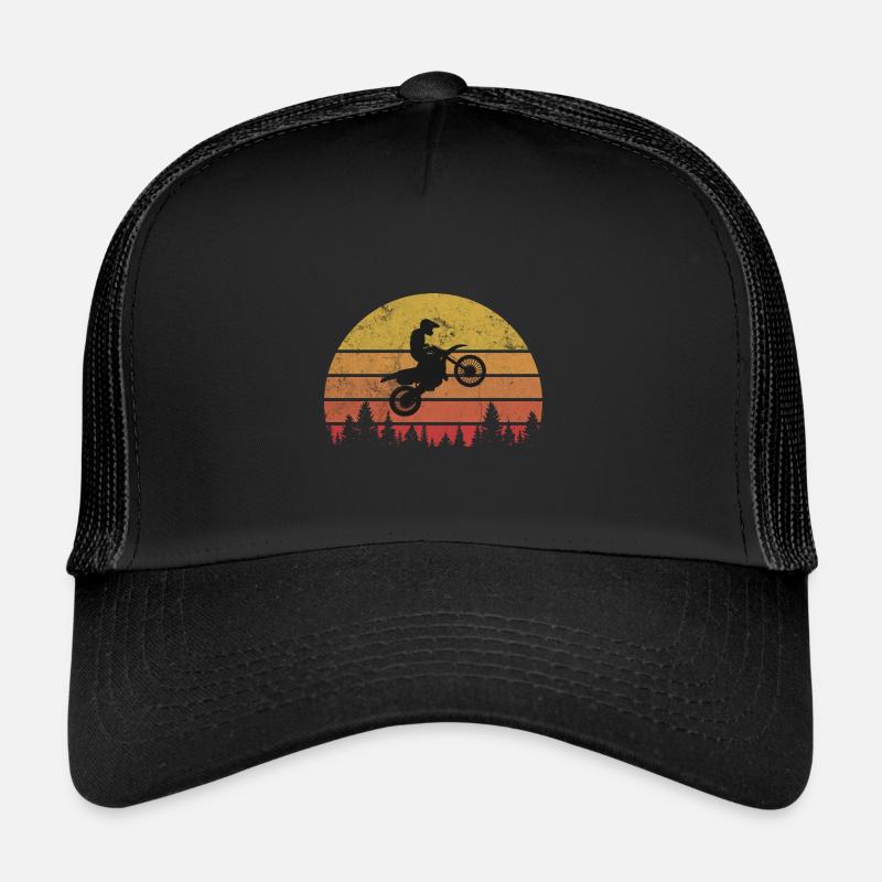 Motorcross Motorrad Jump - Trucker Cap - Schwarz/Schwarz