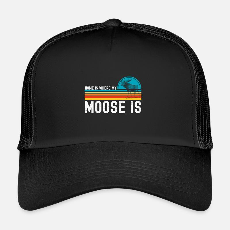 Elch - Trucker Cap - Schwarz/Schwarz