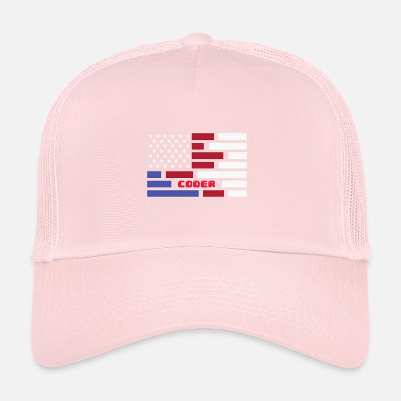 American Flag Coder Coding Computer Nerd Trucker Cap