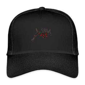 Dudelsack Schottland Musik - Trucker Cap - Schwarz/Schwarz - Vorne