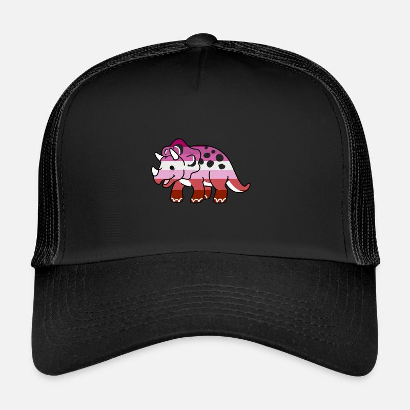 Lesbian Pride Triceratops Lesbian Gift Trucker Cap