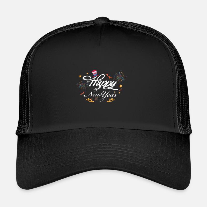 Happy New Year - Trucker Cap - Schwarz/Schwarz