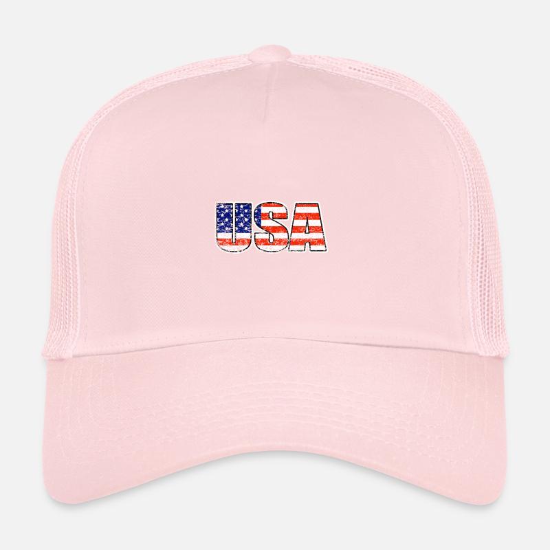 Drapeau USA lettrage vintage Casquette trucker 