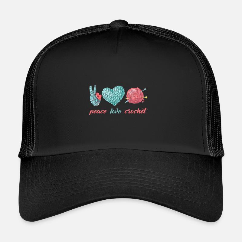 Häkeln - Trucker Cap - Schwarz/Schwarz