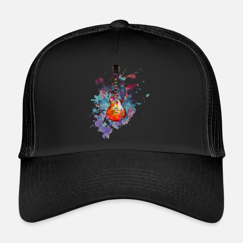Gitarre E-Gitarre Verstärker Les Paul Geschenk - Trucker Cap - Schwarz/Schwarz