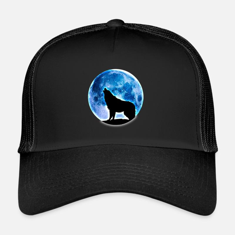 Wolf full moon Trucker Cap