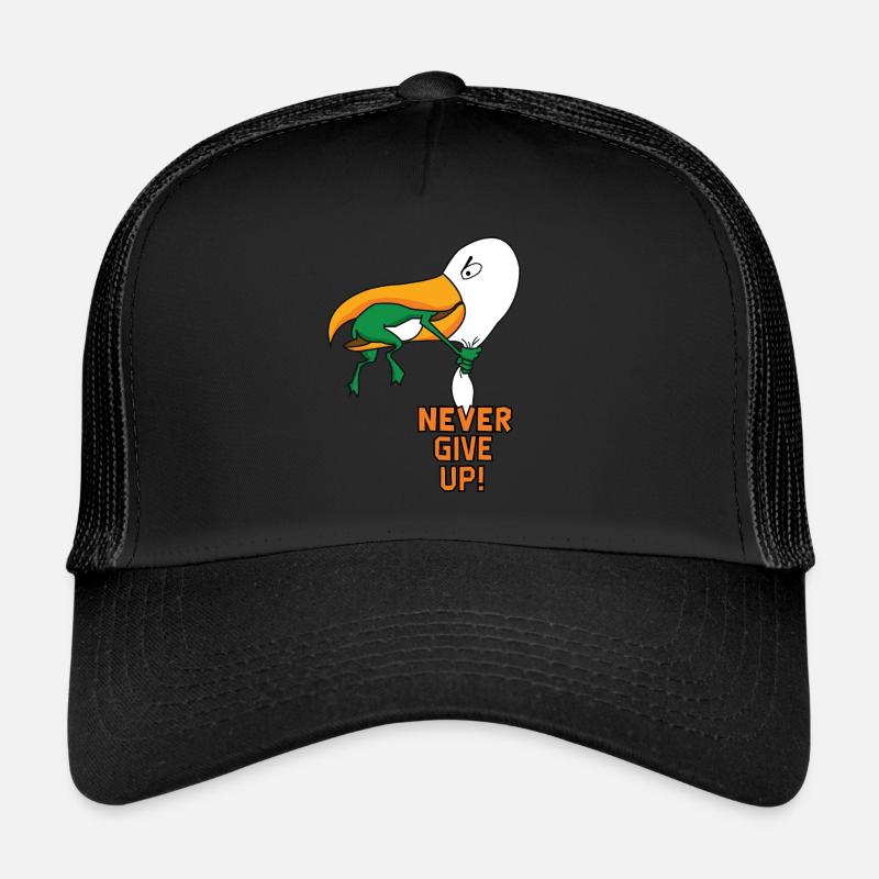 Ne jamais abandonner - Casquette trucker - noir/noir