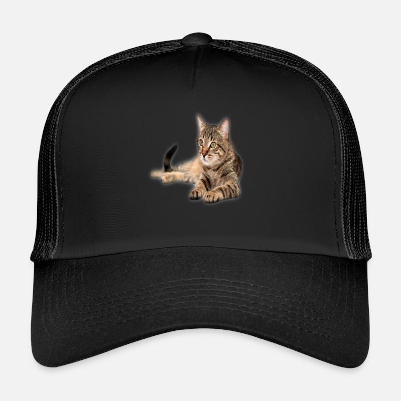 chat - Casquette trucker  - noir/noir