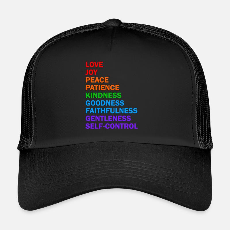 Früchte des Geistes christliches christen Geschenk - Trucker Cap - Schwarz/Schwarz