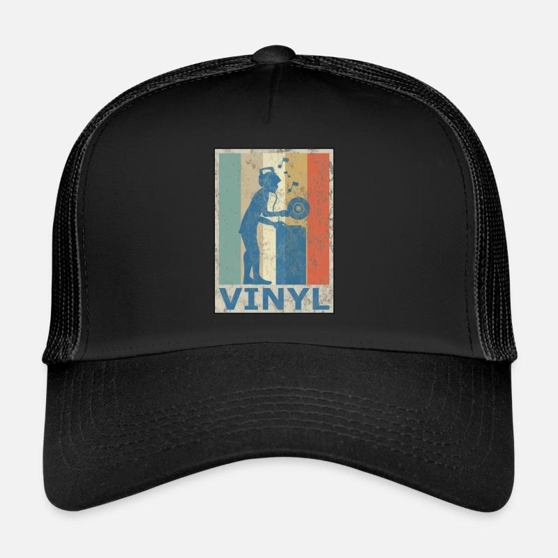 Retro Vintage Style DJ Deejee Vinyl Record Trucker Cap