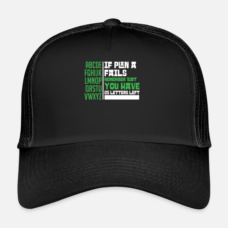 alphabet - Casquette trucker  - noir/noir