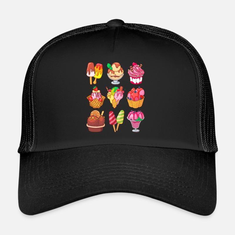 Crème glacée, crème glacée, crème glacée, crème glacée, boule, crème glacée, sundae Casquette trucker 