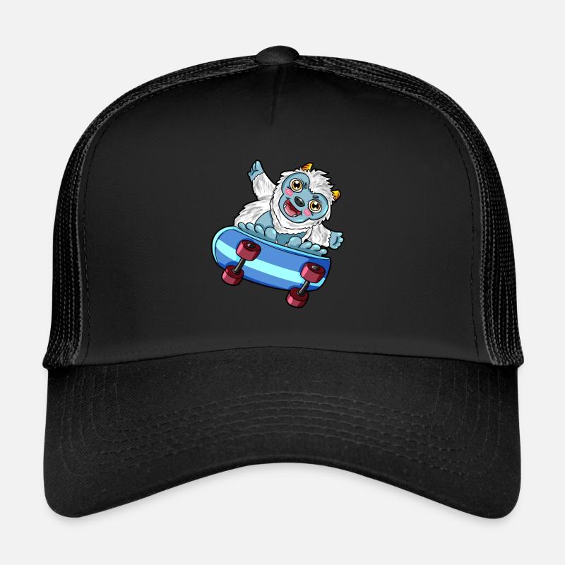 yeti Skateboard - Trucker Cap - Schwarz/Schwarz
